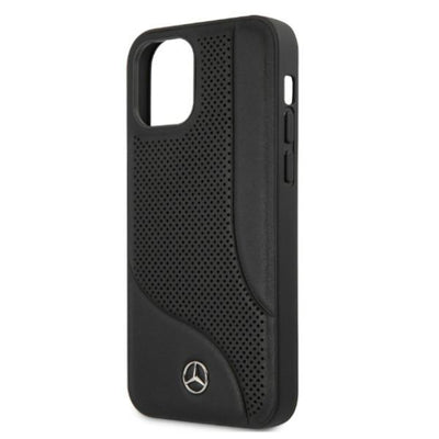 Mercedes Leather Perforated Area Case for iPhone 12 Pro Max - Black