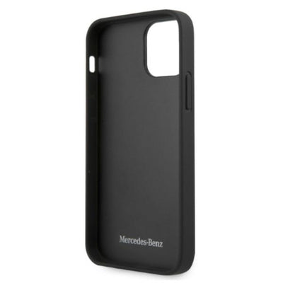 Mercedes Leather Perforated Area Case for iPhone 12 Pro Max - Black