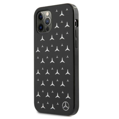 Mercedes Silver Stars Pattern Case for iPhone 12 Pro Max - Black