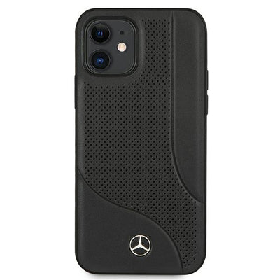 Mercedes Leather Perforated Area Case for iPhone 12 mini - Black