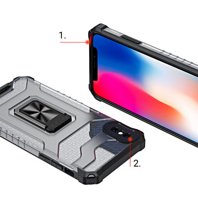 Crystal Ring Case Kickstand Tough Rugged Cover for iPhone XS Max red — Hurtel
