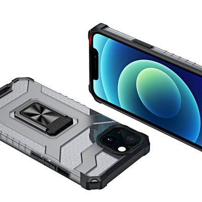 Crystal Ring Case Kickstand Tough Rugged Cover for iPhone 12 mini black — Hurtel