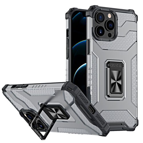 Crystal Ring Case Kickstand Tough Rugged Cover for iPhone 12 Pro black — Hurtel