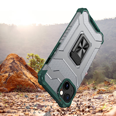Crystal Ring Case Kickstand Tough Rugged Cover for iPhone 13 mini green — Hurtel