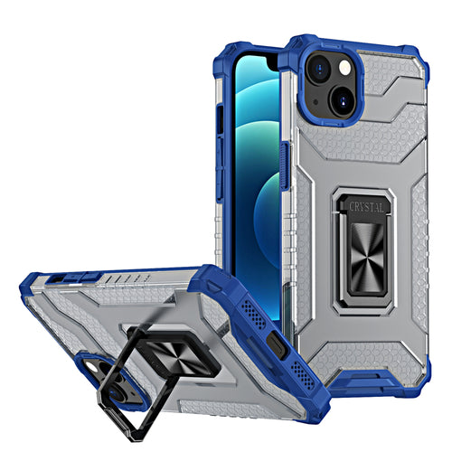 Crystal Ring Case Kickstand Tough Rugged Cover for iPhone 13 mini blue — Hurtel
