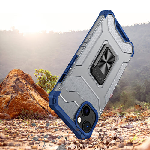 Crystal Ring Case Kickstand Tough Rugged Cover for iPhone 13 mini blue — Hurtel