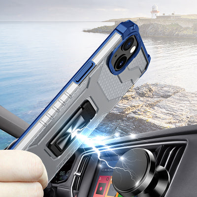 Crystal Ring Case Kickstand Tough Rugged Cover for iPhone 13 mini blue — Hurtel