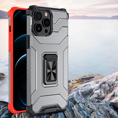 Crystal Ring Case Kickstand Tough Rugged Cover for iPhone 13 Pro blue — Hurtel