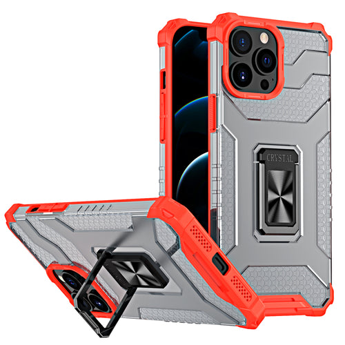 Crystal Ring Case Kickstand Tough Rugged Cover for iPhone 13 Pro Max red — Hurtel
