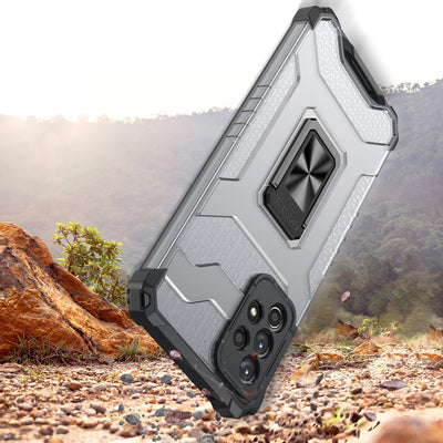 Crystal Ring Case Kickstand Tough Rugged Cover for Samsung Galaxy A72 4G black — Hurtel