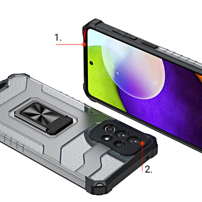 Crystal Ring Case Kickstand Tough Rugged Cover for Samsung Galaxy A72 4G green — Hurtel