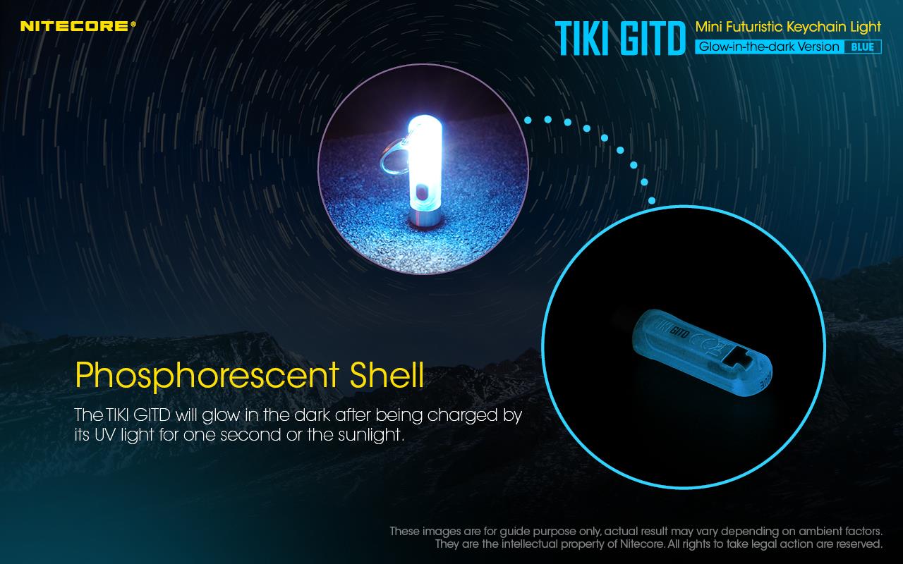 FLASHLIGHT T SERIES 300 LUMENS/TIKI GITD BLUE NITECORE