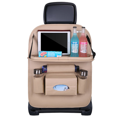 Car organizer for the seat foldable shelf mini car table beige — Hurtel