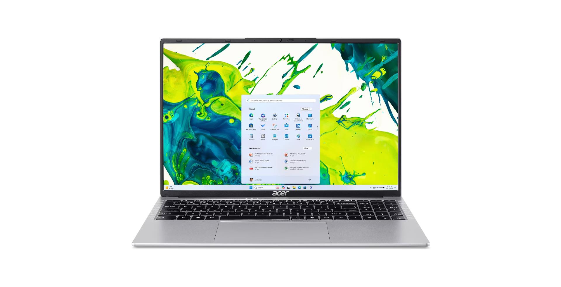 Notebook ACER Aspire AL16-54P-52AL CPU Intel Core 5 120U 1400 MHz 16" 1920x1200 RAM 16GB DDR5 SSD 512GB Intel Intel Graphics Integrated ENG Card Reader MicroSD Windows 11 Home Silver 1.53 kg NX.D73EL.002