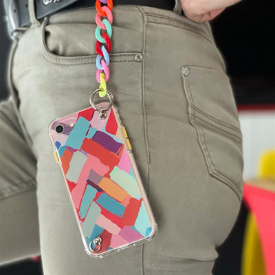 Color Chain Case gel flexible elastic case cover with a chain pendant for iPhone 13 mini multicolour (1) — Hurtel