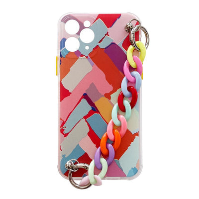Color Chain Case gel flexible elastic case cover with a chain pendant for iPhone 13 mini multicolour (3) — Hurtel