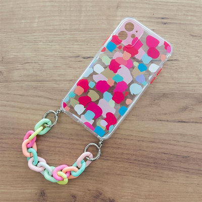 Color Chain Case gel flexible elastic case cover with a chain pendant for Xiaomi Redmi Note 10 5G multicolour (2) — Hurtel