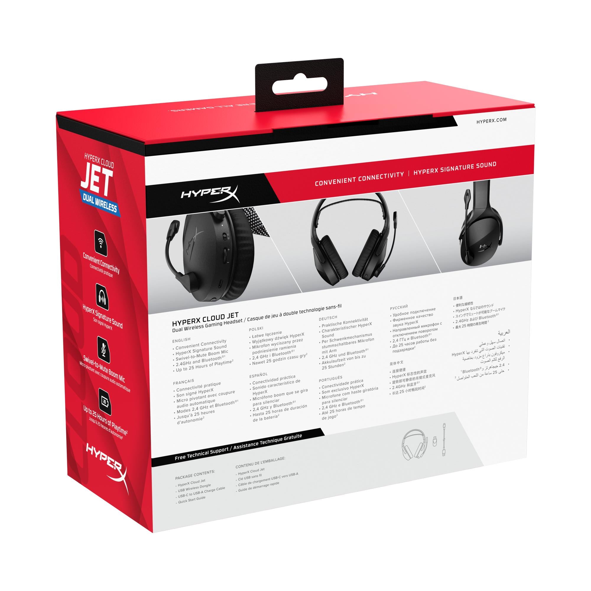 HEADSET HYPERX CLOUD JET/WRL GAM BLACK AJ0T1AA HYPERX