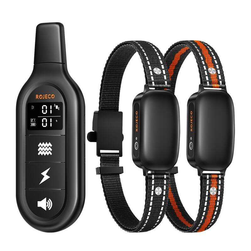 RojecoPD521 1000m Dog Training Collar with 2 collars (black) - Image 1