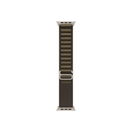 APPLE 49mm Dark Olive Alpine Loop - Medium - Natural Titanium Finish | Apple