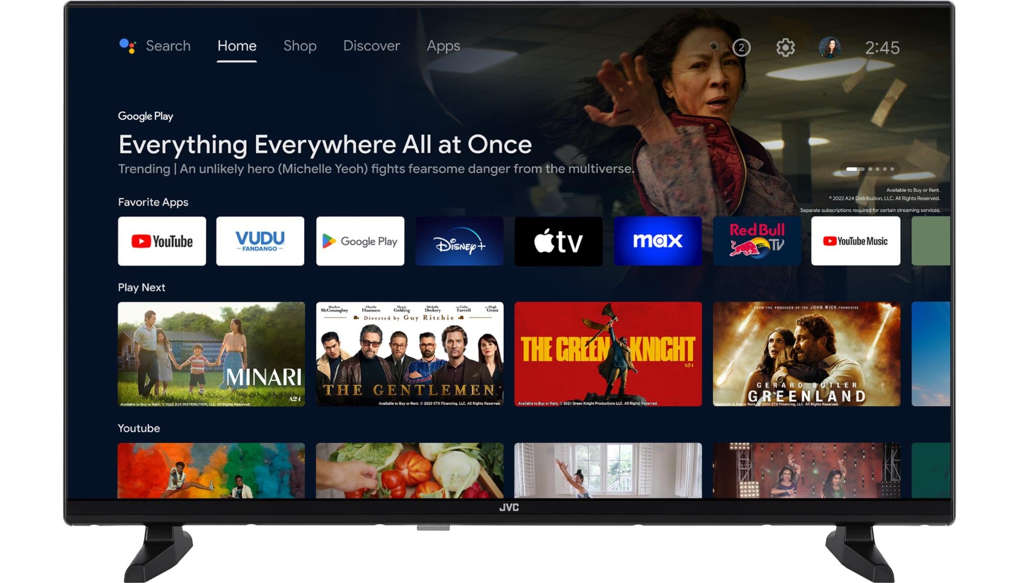 TV Set JVC 32" Smart/HD 1366x768 Wireless LAN Bluetooth Android TV LT-32VAH3300