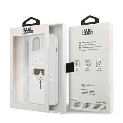Karl Lagerfeld Glitter Karl's Head case for iPhone 13 mini - silver