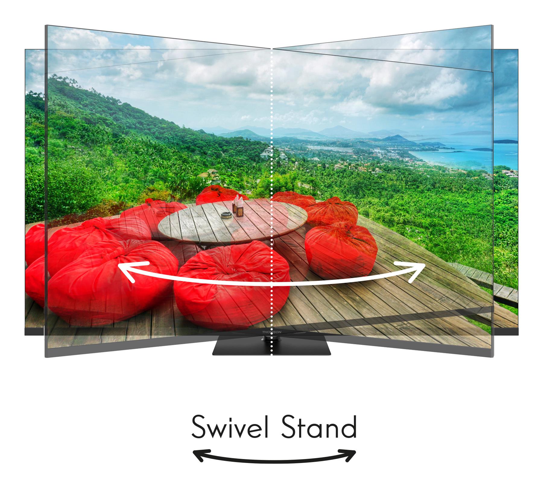 TV Set THOMSON 55" 4K/Smart QLED 3840x2160 Wireless LAN Bluetooth Google TV Black 55QG7C14