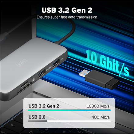 Digitus USB-C docking station, 8-port | DA-70915 | Ethernet LAN (RJ-45) ports 1 | HDMI ports quantity 2