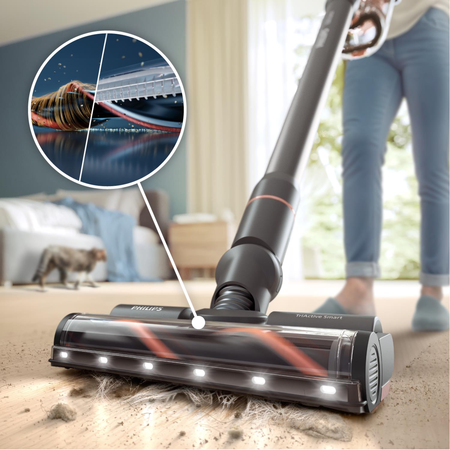 Vacuum Cleaner PHILIPS Dry&wet 2-in-1 stick vacuum Blue Bagless Battery 1.7 kg XC7163/01