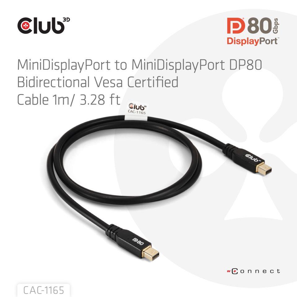 CABLE MINI DP TO MINI DP 1M/M/M CAC-1165 CLUB3D