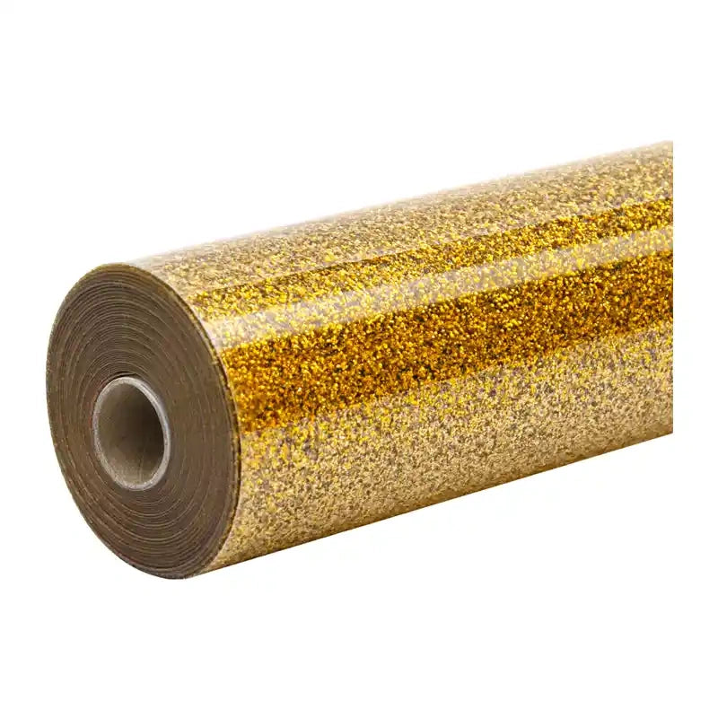 HTVRONT Glitter Heat Transfer Film, 30.5 cm x 90 cm (gold) - Image 1