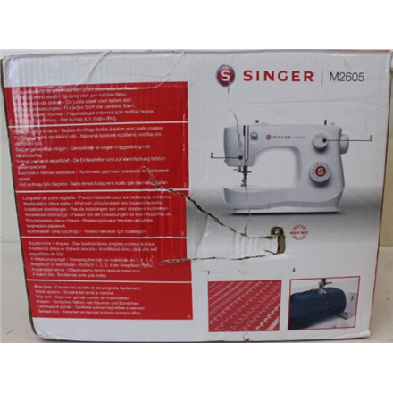 SALE OUT. | Singer Sewing Machine | M2605 | Number of stitches 12 | White | DAMAGED PACKAGING