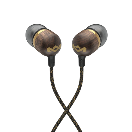 Marley Wired Earbuds | Smile Jamaica | Built-in microphone | USB Type-C | Brass