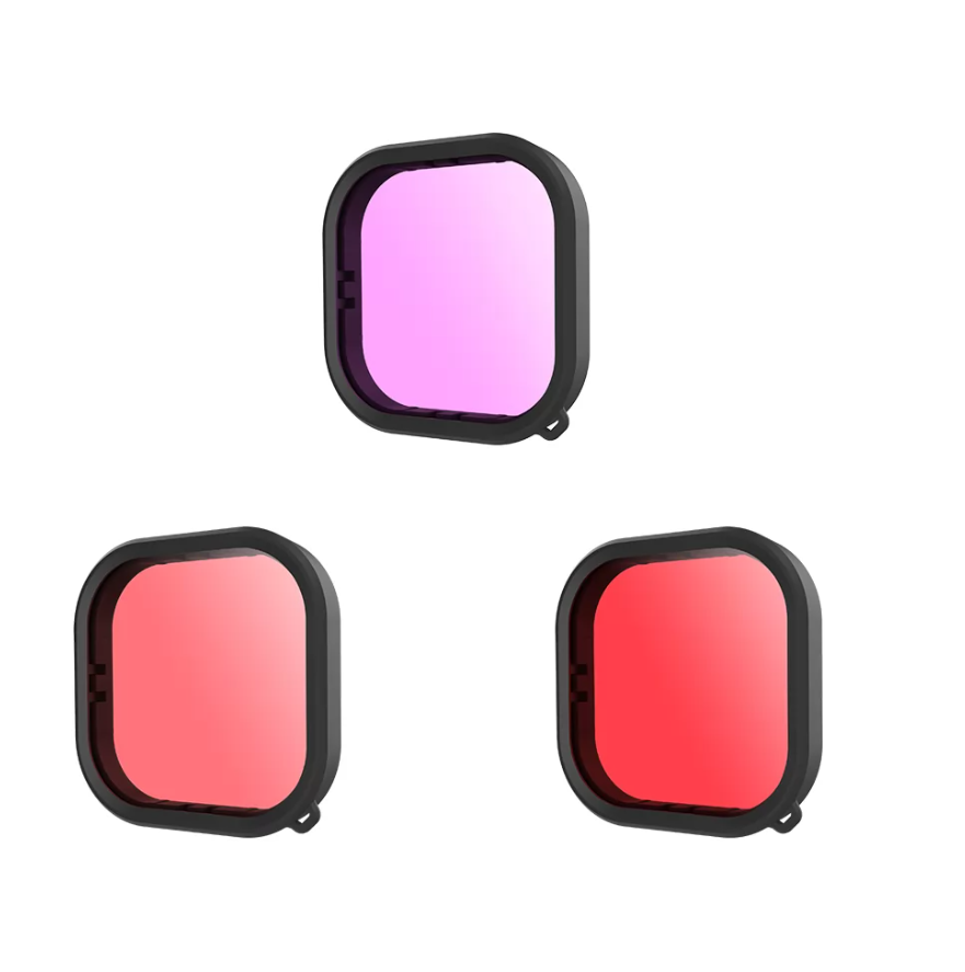 Lens waterproof filter set Telesin for GoPro Hero 9 / Hero 10 / Hero 11 / Hero 12 (GP-FLT-904) - Image 1