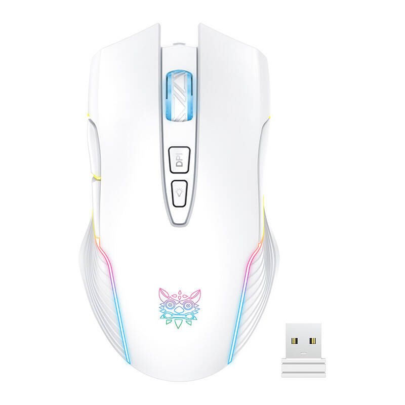 Onikuma CW905 White Wireless Gaming Mouse - Image 1