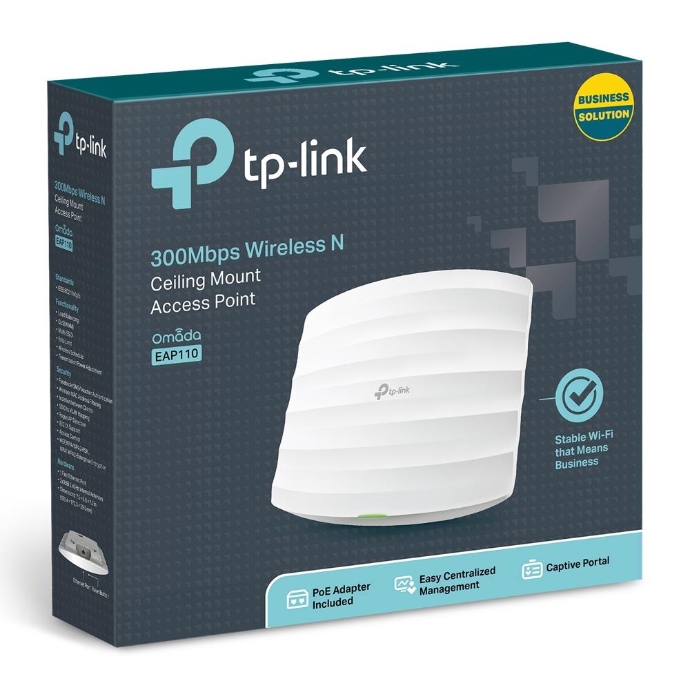 Access Point TP-LINK Omada 300 Mbps IEEE 802.11b IEEE 802.11g IEEE 802.11n 1xRJ45 Number of antennas 2 EAP110