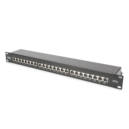 CAT 6A | Patch Panel | RJ45, 8P8C | Suitable for 483 mm (19") cabinet mounting; Transmission properties: Category 6A, Cl