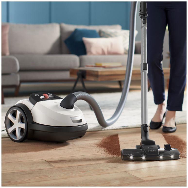 Vacuum Cleaner PHILIPS Performer LED 8000 Series Bagged/For carpets 900 Watts Noise 75 dB White Weight 5.3 kg XD8142/12
