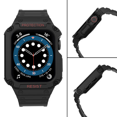 Protect Strap Band for Apple Watch 38/40/41mm Armored Case Strap - Black — Hurtel