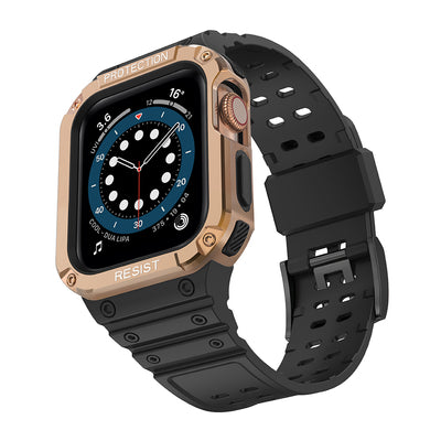 Protect Strap Band for Apple Watch 38/40/41mm Armored Case Strap - Black, Rose Gold — Hurtel