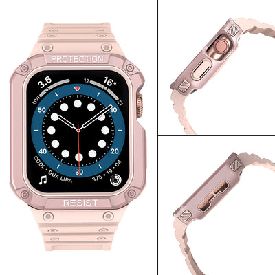 Protect Strap Band for Apple Watch 38/40/41mm Armored Case Strap - Pink — Hurtel