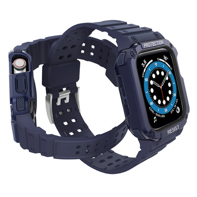 Protect Strap Band for Apple Watch 38/40/41mm Armored Case Strap - Blue — Hurtel
