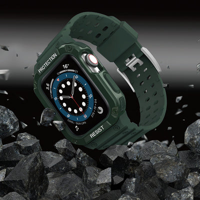 Protect Strap Band for Apple Watch 38/40/41mm Armored Case Strap - Green — Hurtel