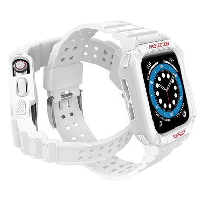 Protect Strap Band for Apple Watch 42/44/45mm Armored Case Strap - White — Hurtel