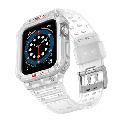 Protect Strap Band for Apple Watch 42/44/45mm Armored Case Strap - Transparent — Hurtel