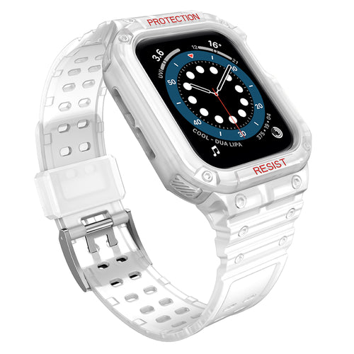 Protect Strap Band for Apple Watch 42/44/45mm Armored Case Strap - Transparent — Hurtel