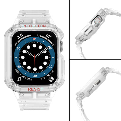 Protect Strap Band for Apple Watch 42/44/45mm Armored Case Strap - Transparent — Hurtel