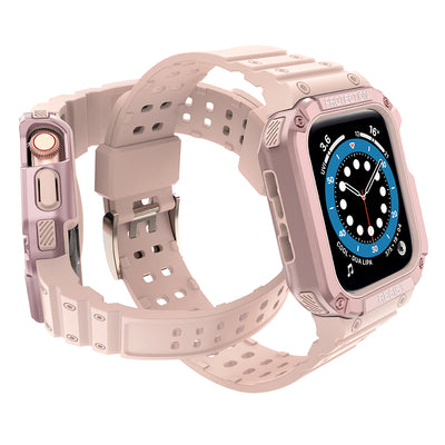 Protect Strap Band for Apple Watch 42/44/45mm Armored Case Strap - Pink — Hurtel