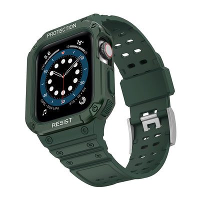 Protect Strap Band for Apple Watch 42/44/45mm Armored Case Strap - Green — Hurtel
