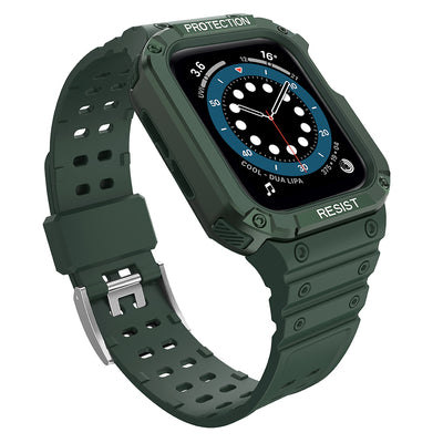 Protect Strap Band for Apple Watch 42/44/45mm Armored Case Strap - Green — Hurtel